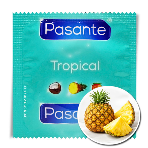 Pasante Tropical Pineapple ananassi maitsega kondoom 1&nbsp;tk
